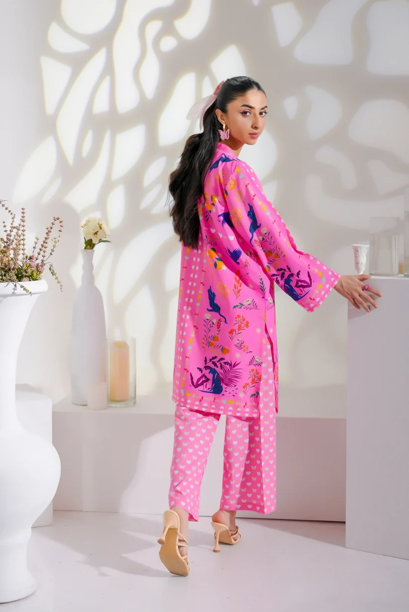 Claire Hot Pink Base Digital Floral Print Co-Ord Set