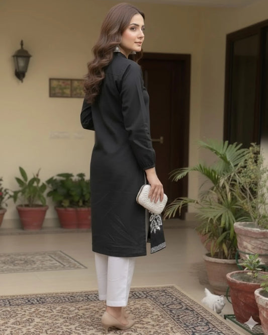 Ebony Floral Cross-Stitch Co-ord Set