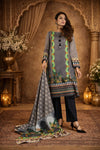 Grey Diamond Base Neon Vertical Floral Printed Kurta Set
