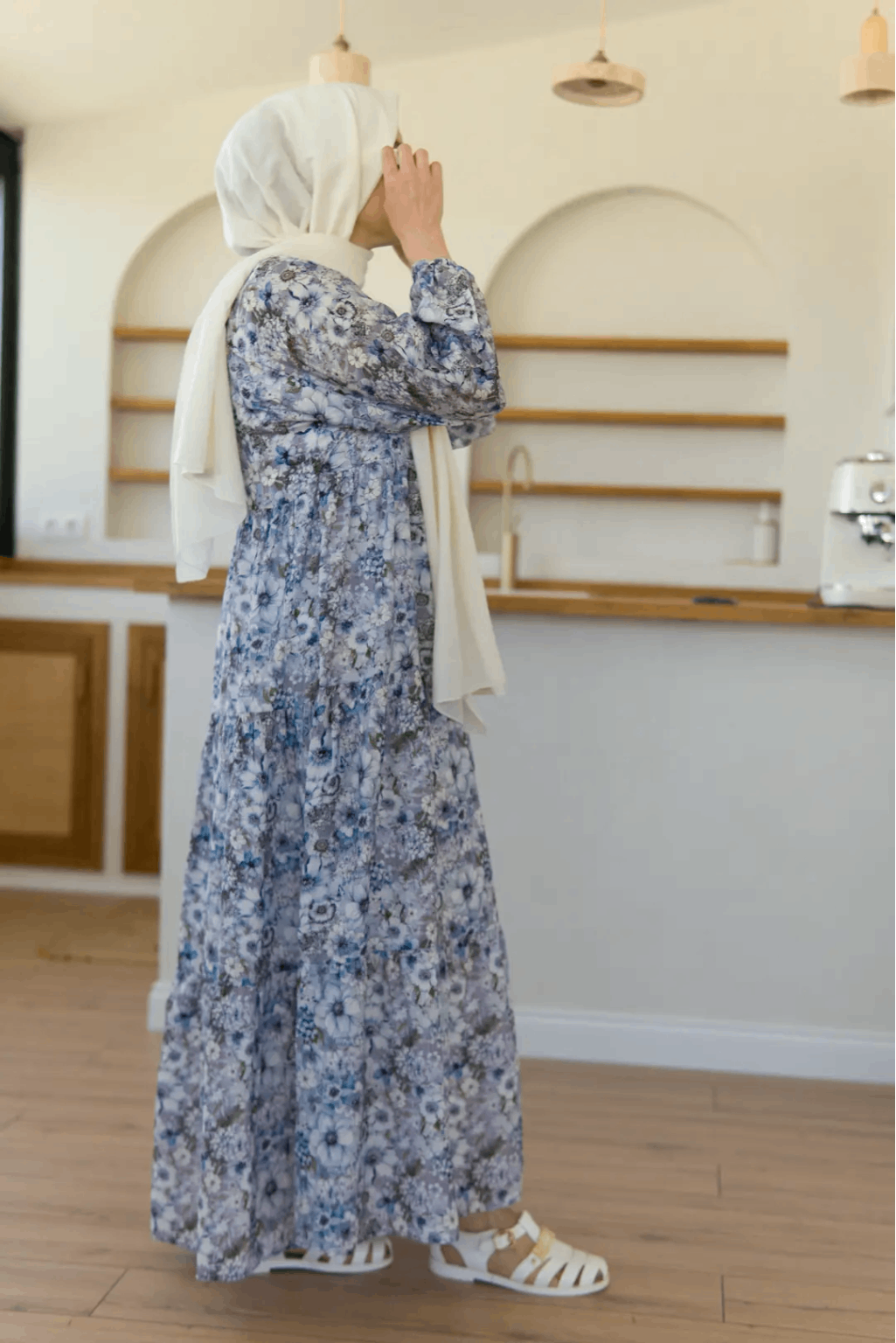 Grey Floral Turkish Long Flair with Stoller