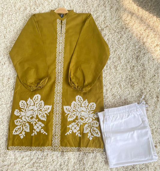 Mustard Meadow Floral Cross-Stitch Co-ord Set