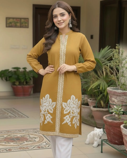 Mustard Meadow Floral Cross-Stitch Co-ord Set
