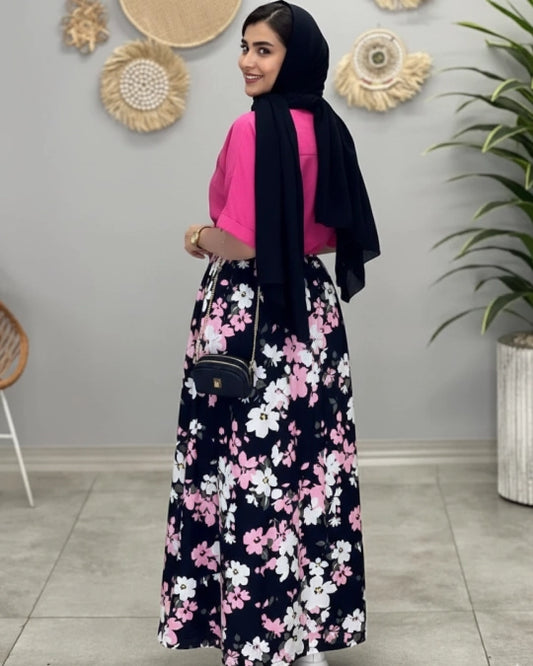 Pink Printed Koti Maxi Dress