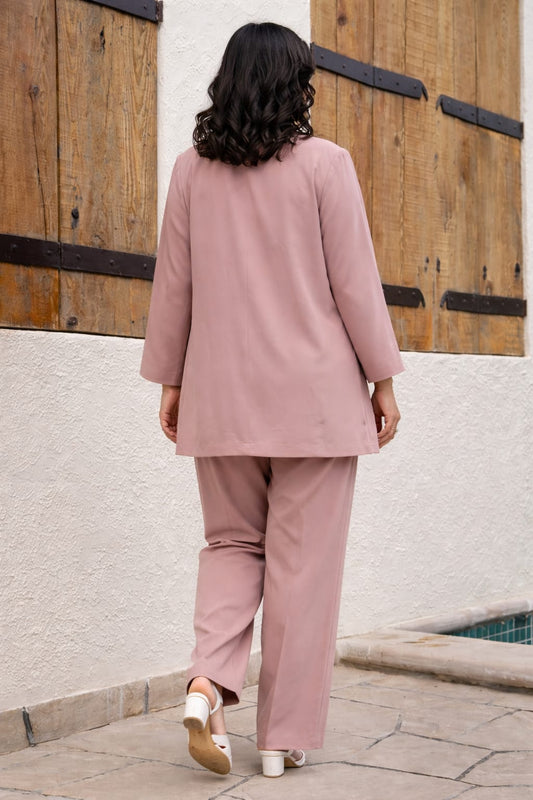 White Top & Pink Floral Printed Design Co-Ord Set