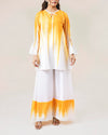 White Base Orange Vertical Streaks Co-Ord-Set