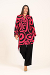 Womens Red Black Swirl Pattern Hakim Collar Co-Ord Set