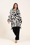 Womens White Black Swirl Pattern Hakim Collar Co-Ord Set