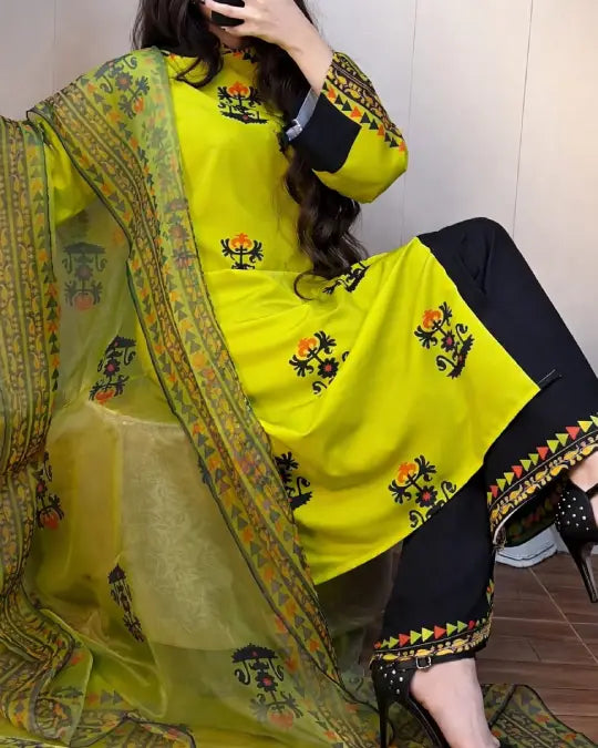 Zest Tribal 3-Piece Set – Neon Lime & Midnight Black