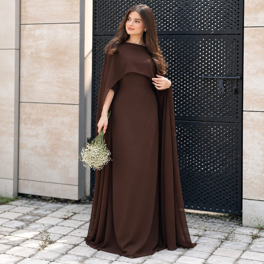 Cape Style Maxi Dress | Modest & Sophisticated Party Wear...