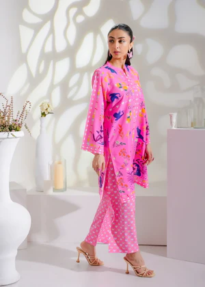 Claire Hot Pink Base Digital Floral Print Co-Ord Set
