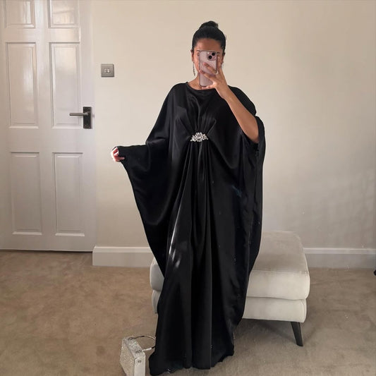 Black Emerald Pure Silk Kaftan Gown