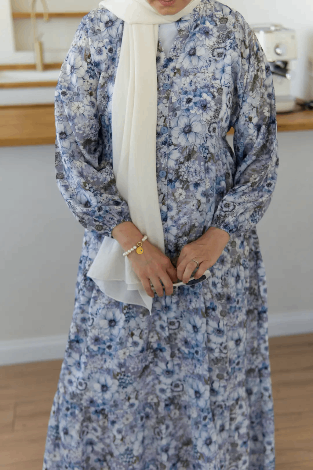 Grey Floral Turkish Long Flair with Stoller