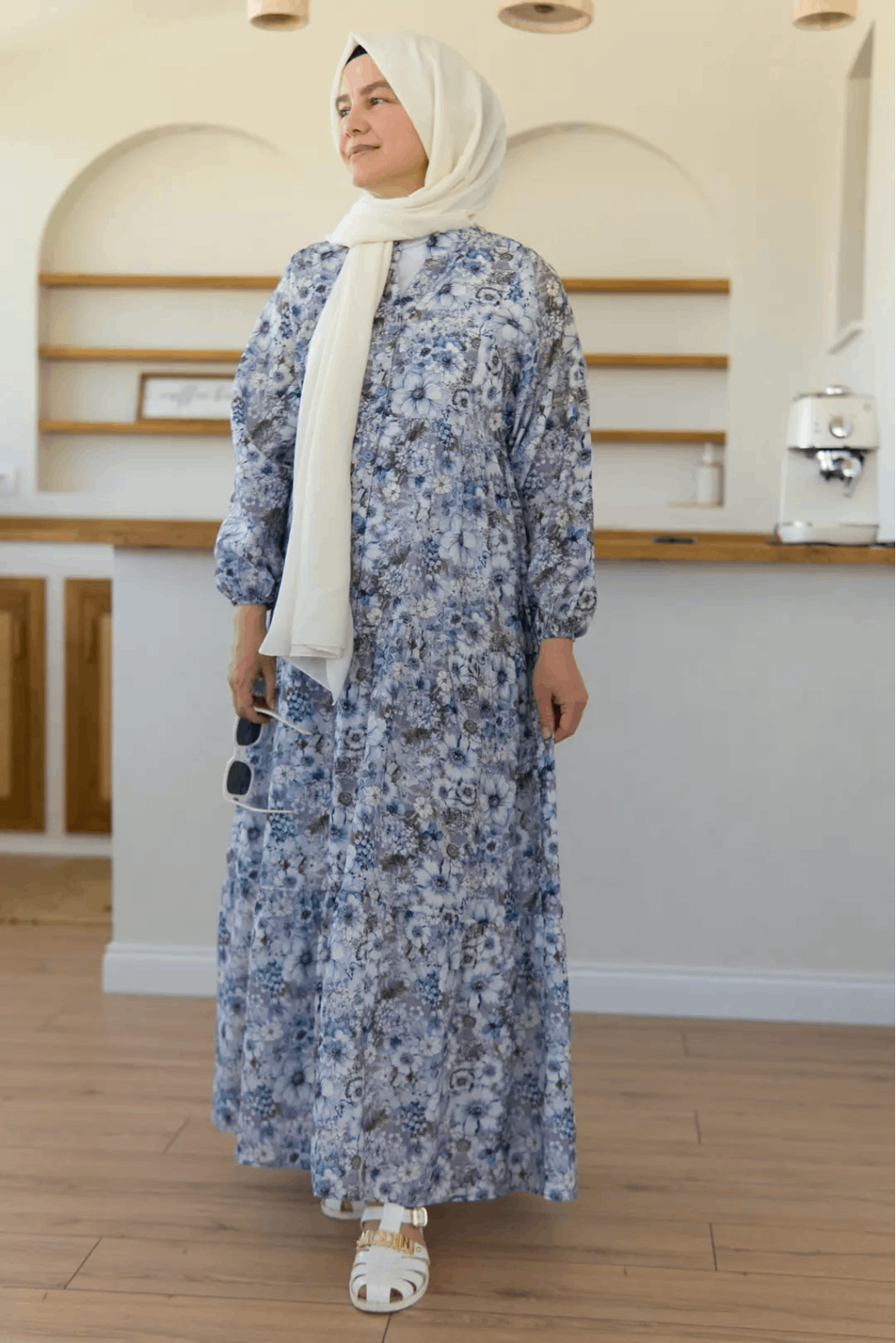 Grey Floral Turkish Long Flair with Stoller