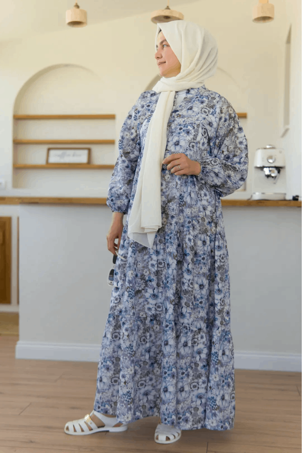 Grey Floral Turkish Long Flair with Stoller