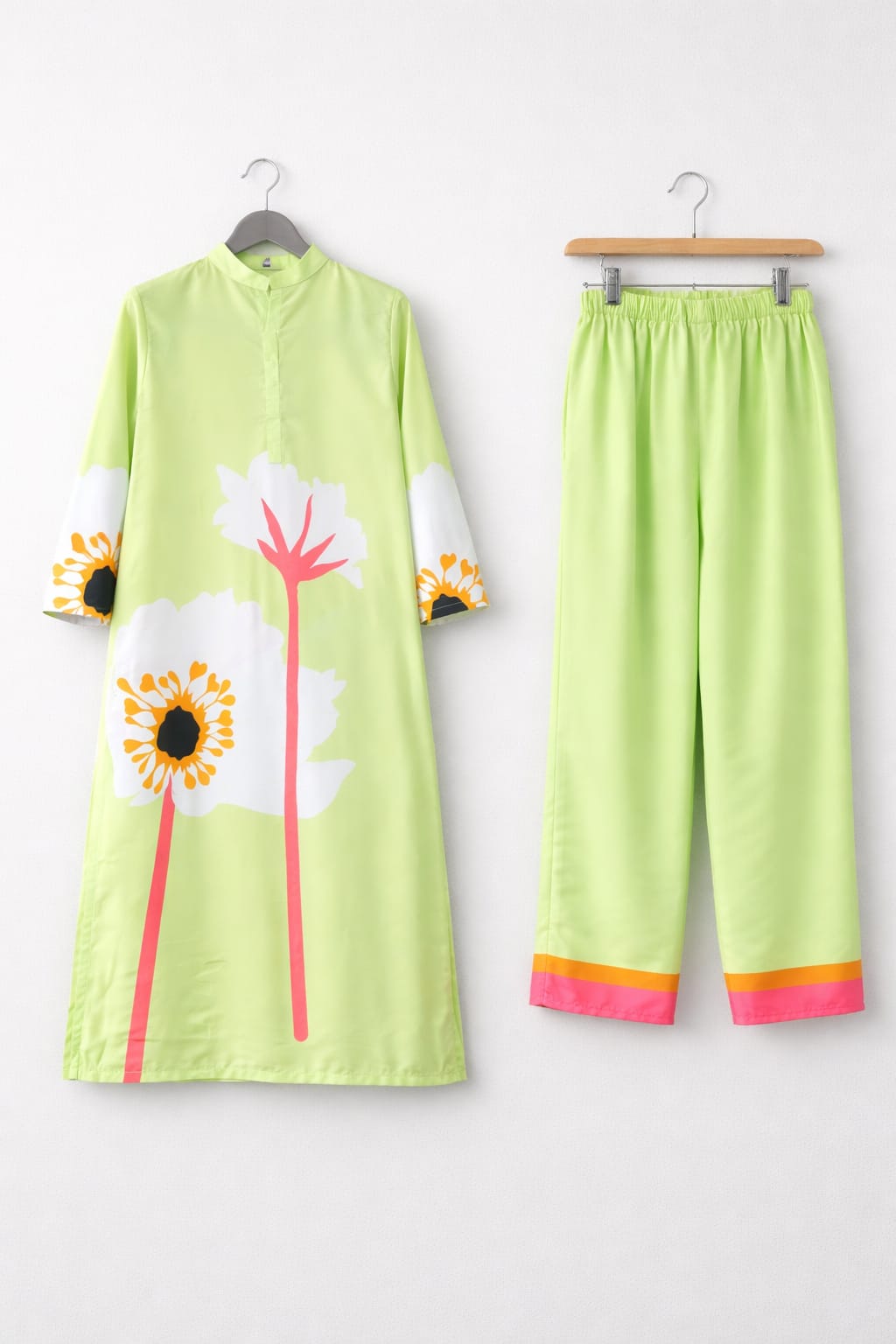 Gul-e-Mehak – Lime Floral Long Dress