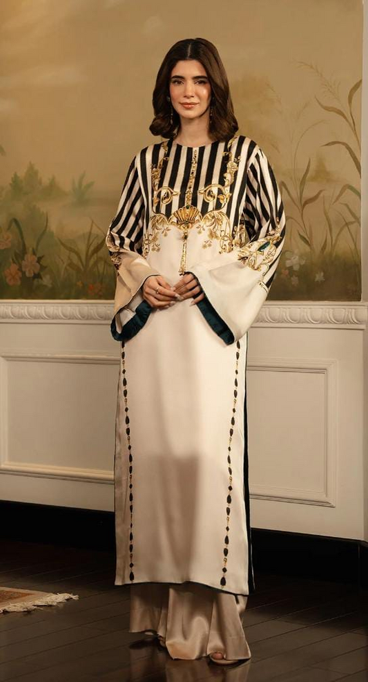 Ivory Royal Printed Long Set