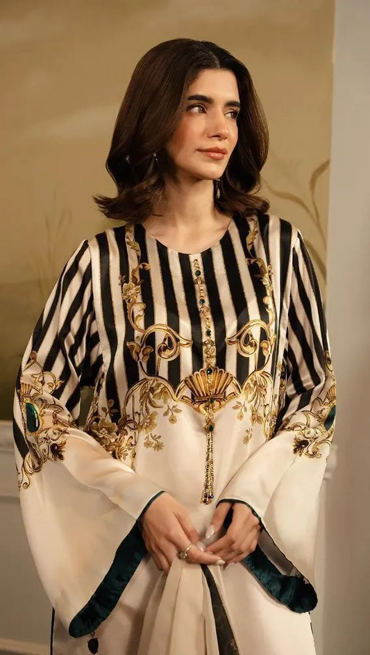Ivory Royal Printed Long Set