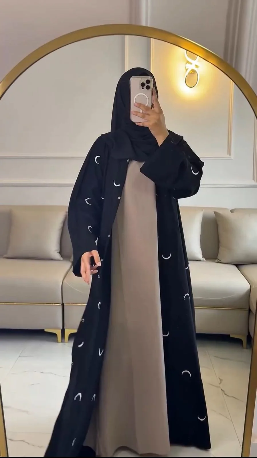 Moon Abaya Double Layer Luxe with Stoller