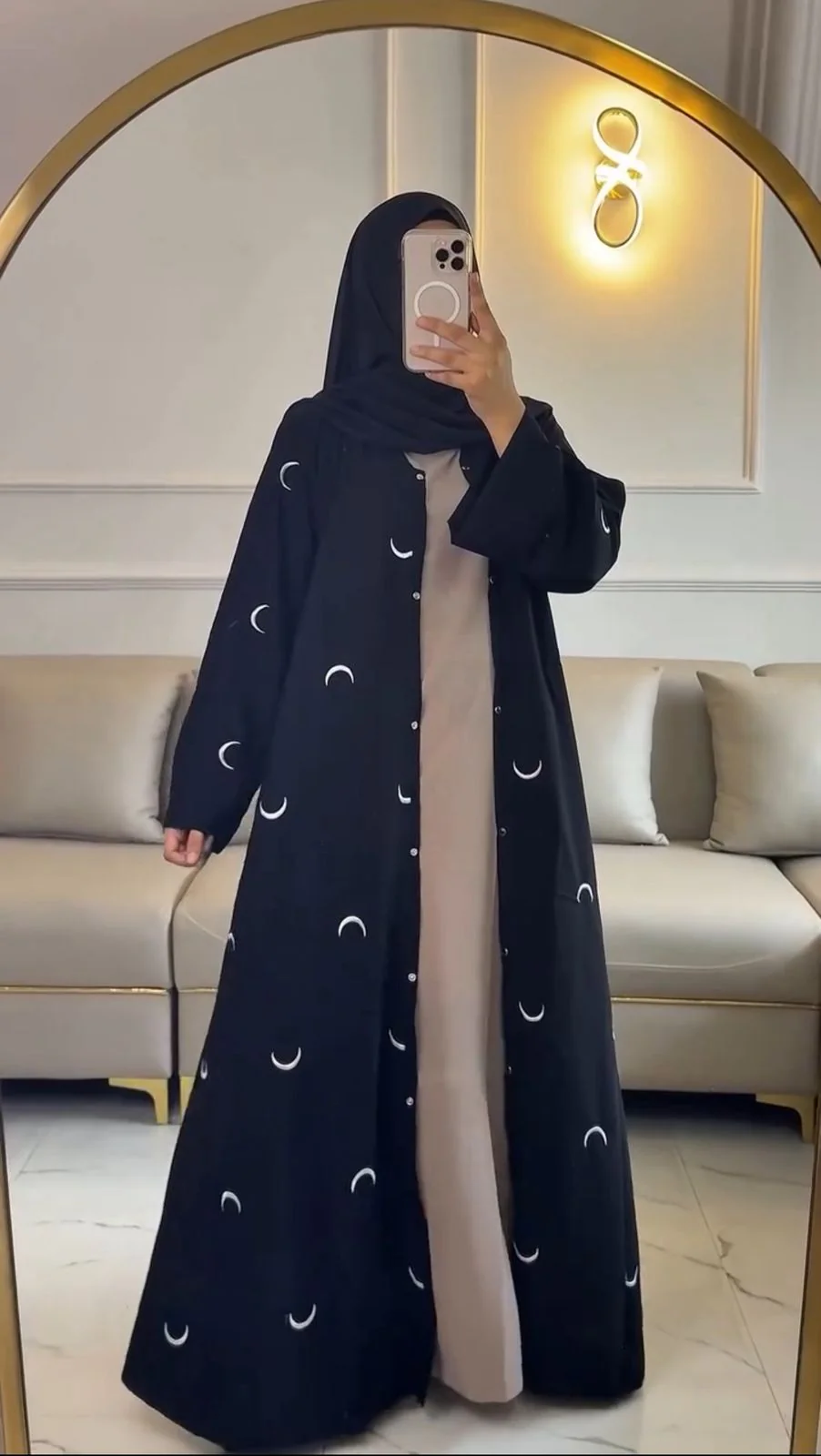 Moon Abaya Double Layer Luxe with Stoller