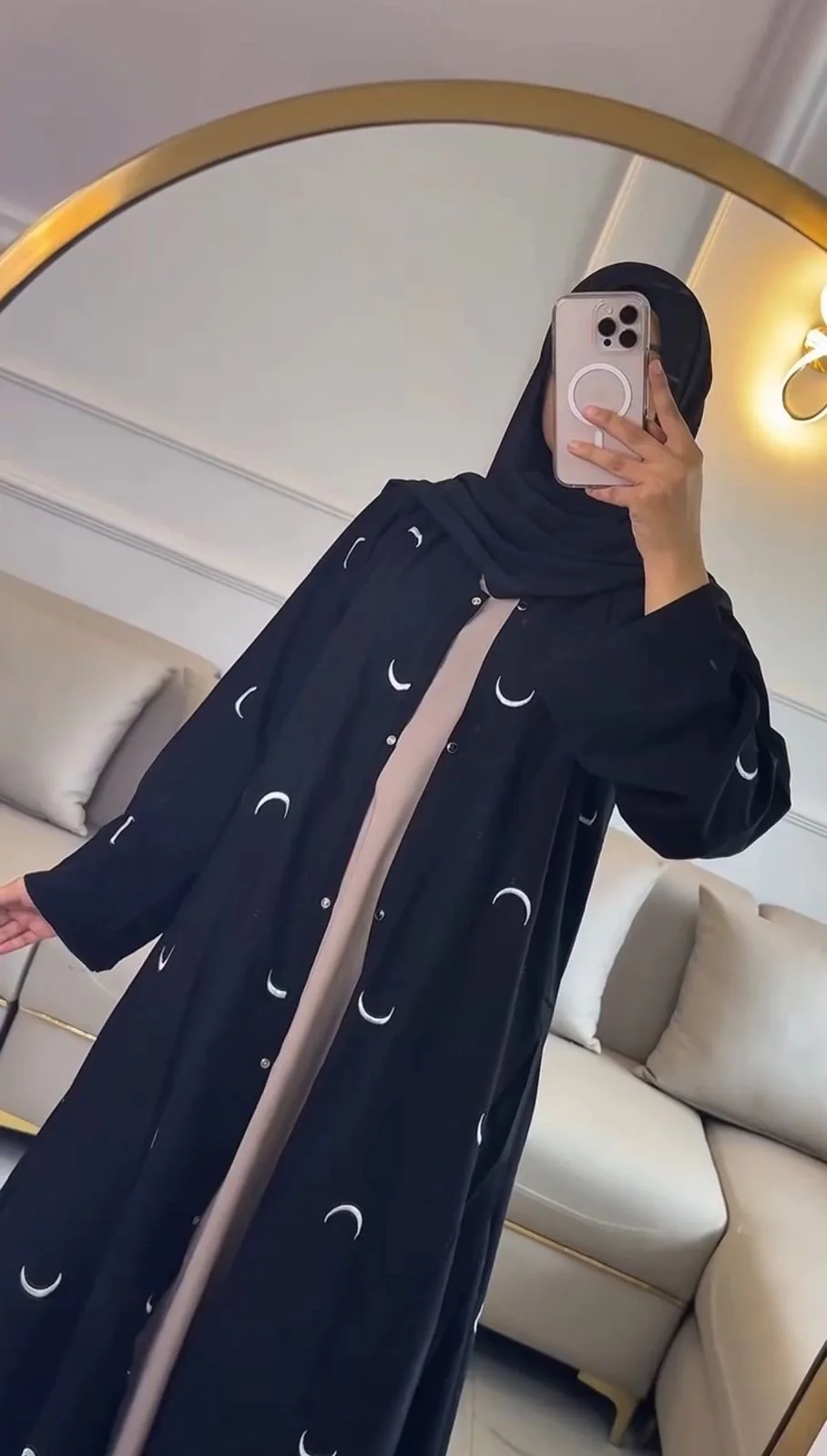 Moon Abaya Double Layer Luxe with Stoller