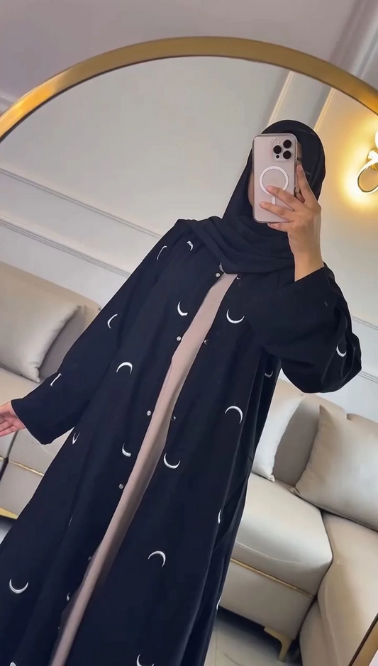 Moon Abaya Double Layer Luxe with Stoller
