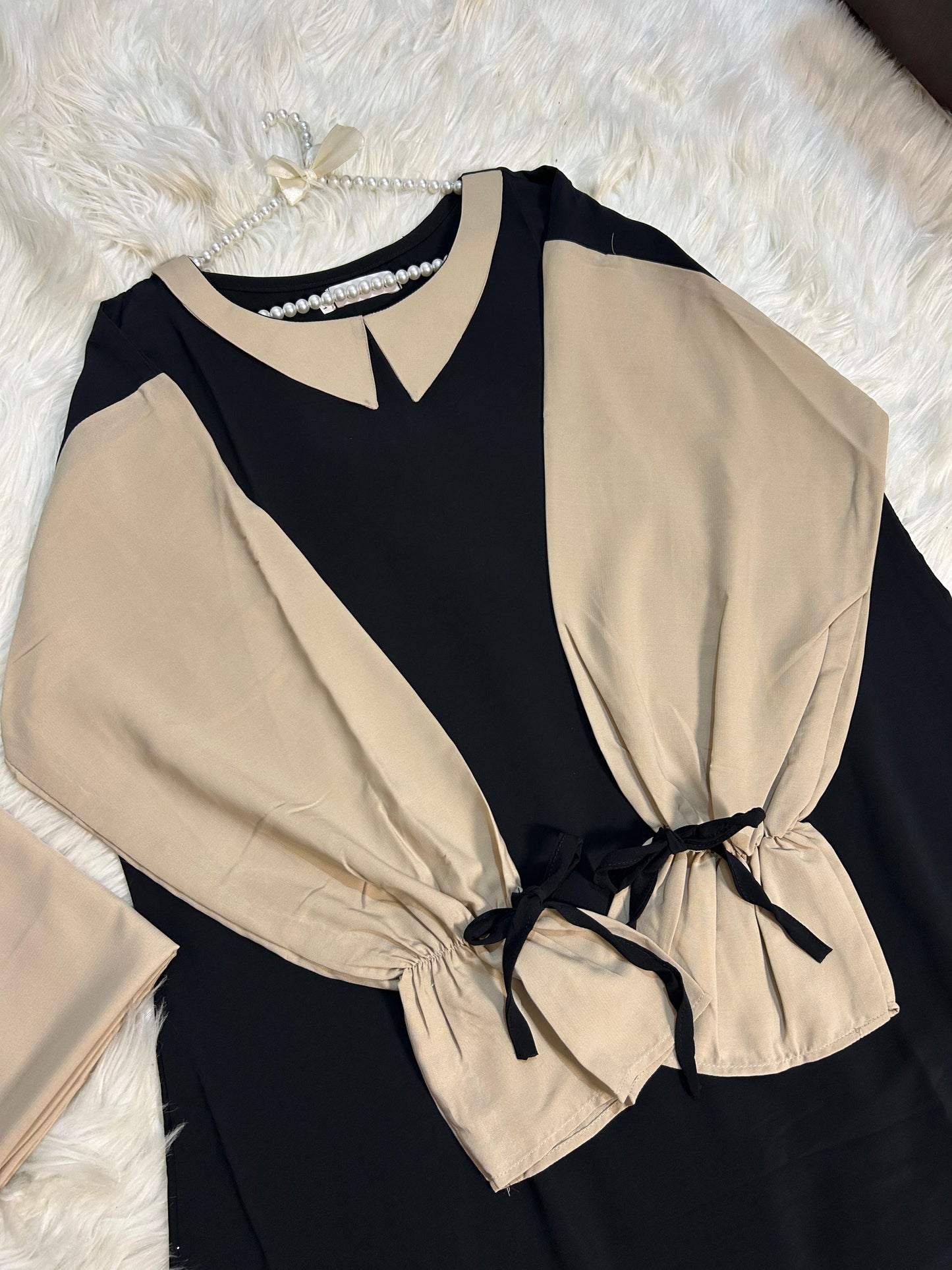 Noir Grace Abaya with stoller