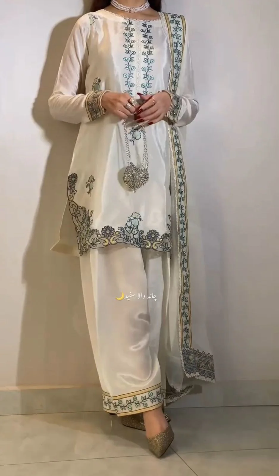 Noor-E-Safa Blue & Green Embroidery