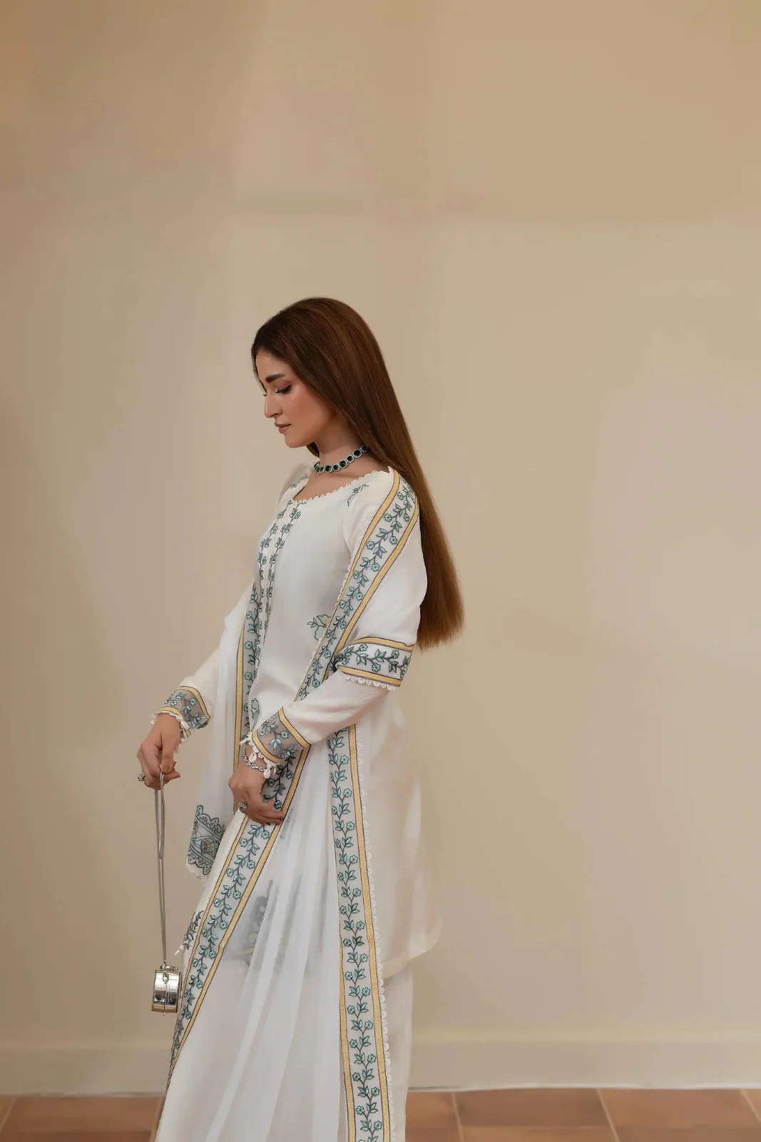 Noor-E-Safa Blue & Green Embroidery