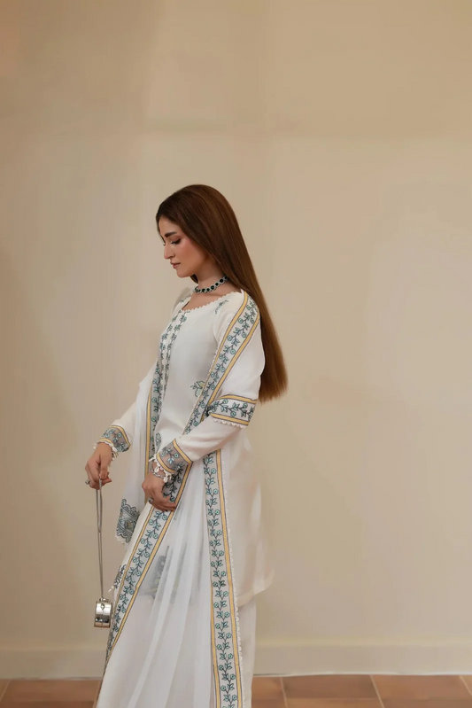 Noor-E-Safa Blue & Green Embroidery