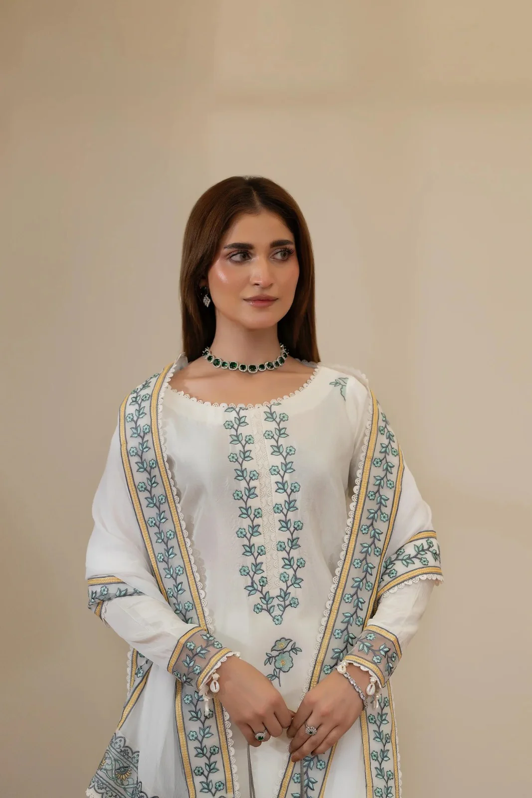 Noor-E-Safa Blue & Green Embroidery