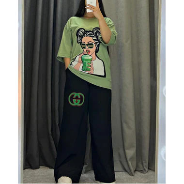 Drop Shoulder Printed Tee Shirt