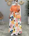 Orange Printed Koti Maxi Dress