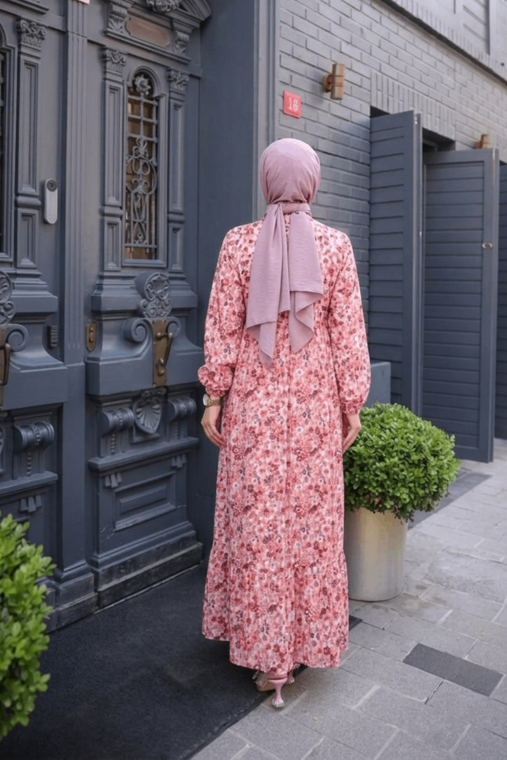 Pink Floral Turkish Long Flair with Stoller