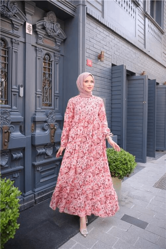 Pink Floral Turkish Long Flair with Stoller