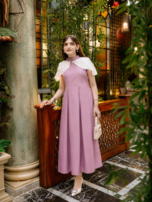 Pink Grace Cape Frock - Cape Maxi Style