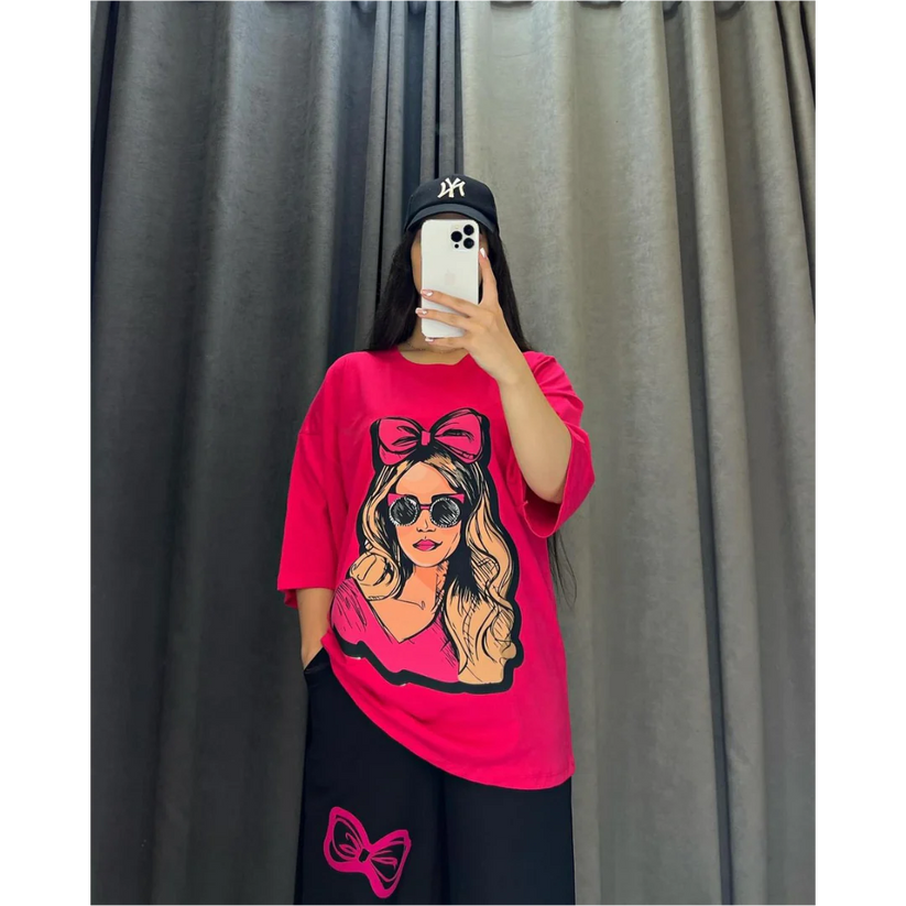 Drop Shoulder Printed Tee Shirt