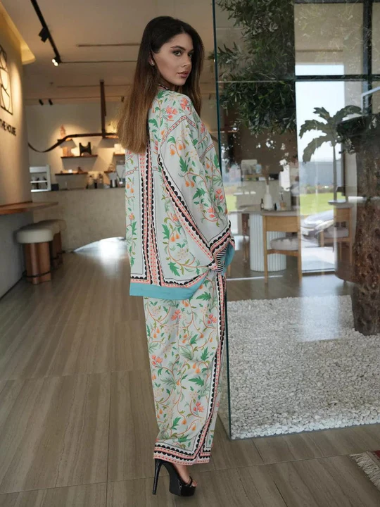 Pista Green Hoorain's Digital Printed Co Ord Set