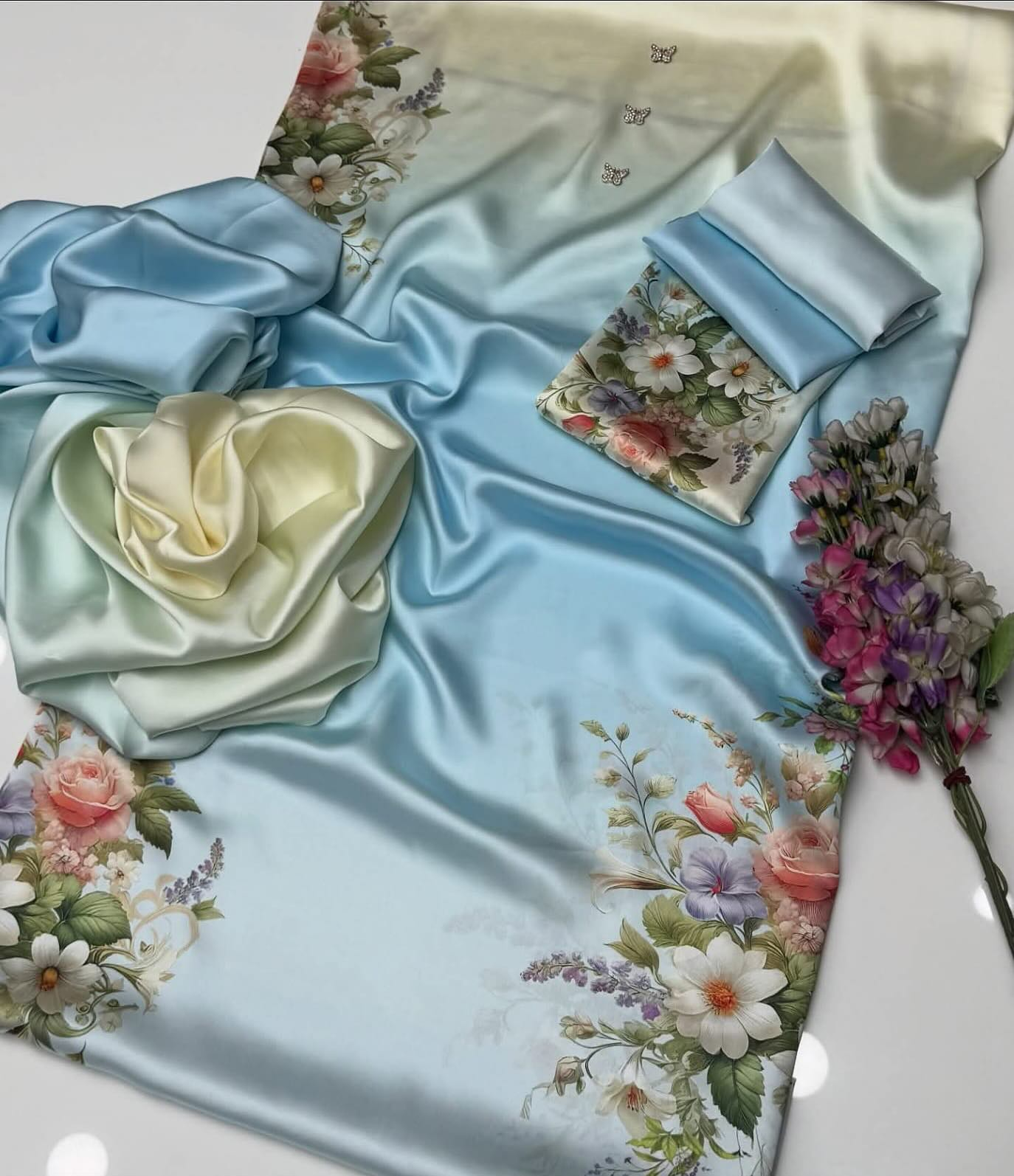 Serene Sky Bloom 3 Piece Suit