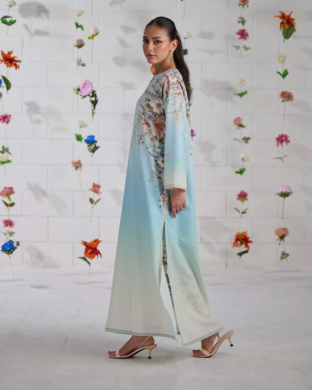 Serene Sky Bloom 3 Piece Suit