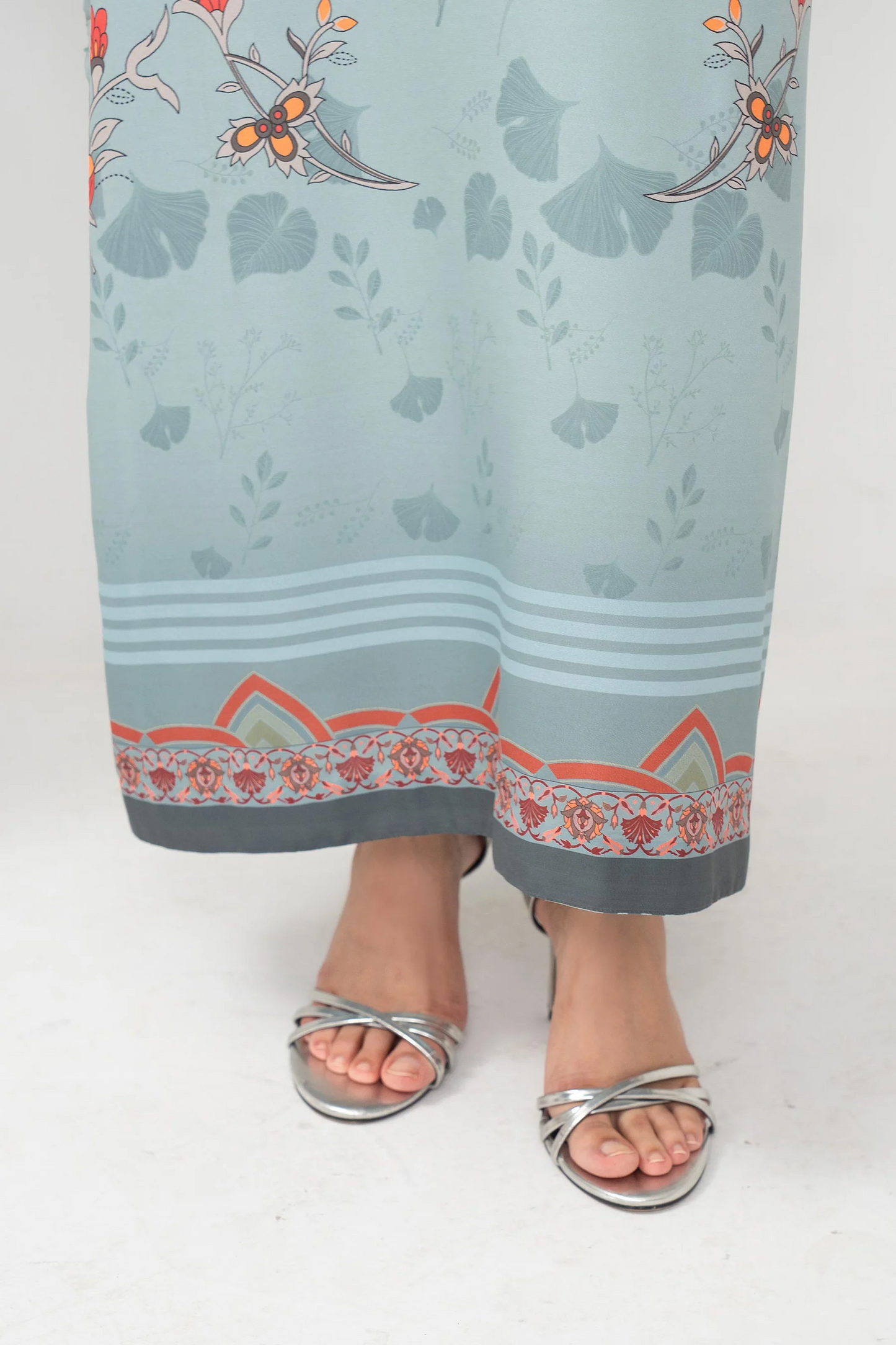 Sky Blue Florise Printed Lawn Kaftan Co-Ord Set