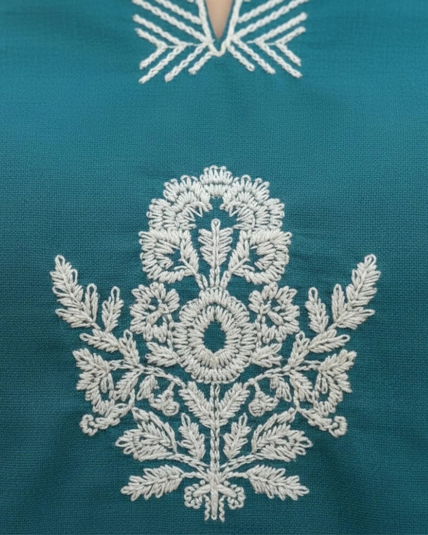 Teal Floral Cross-Stitch Co-ord Set