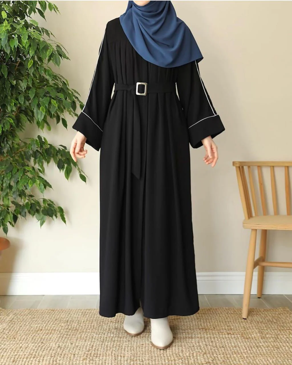 Trendy Belt Abaya With Stoller