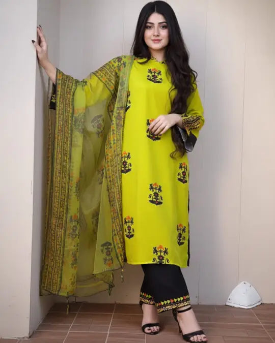 Zest Tribal 3-Piece Set – Neon Lime & Midnight Black