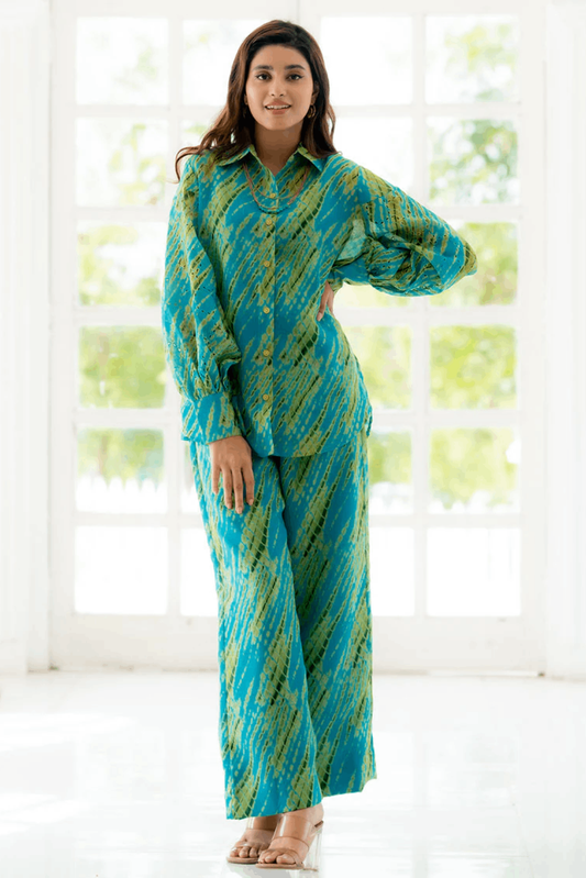 Zoy Cyan Fancy Co-Ord Set